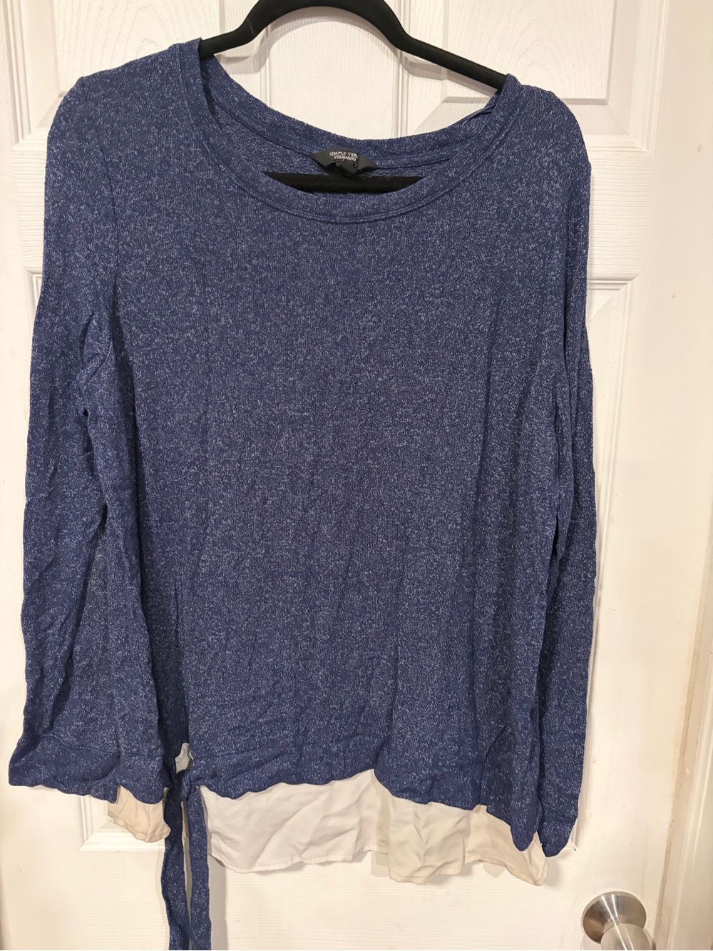 Simply Vera Vera Wang Men's Navy Heather Crewneck Pullover